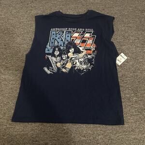 Kiss Band American Rock And Roll Sleeveless T Shirt Mens Size Small